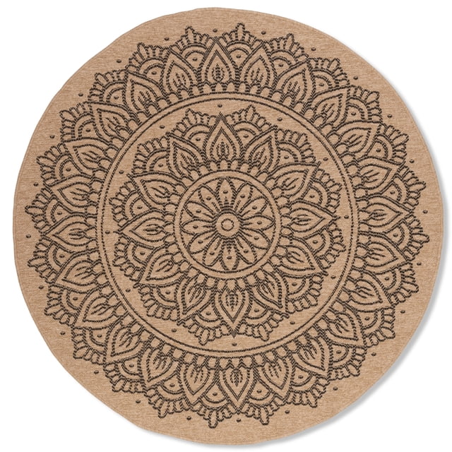 Erbanica Round Quick Dry Jute Look Indoor Outdoor Rug