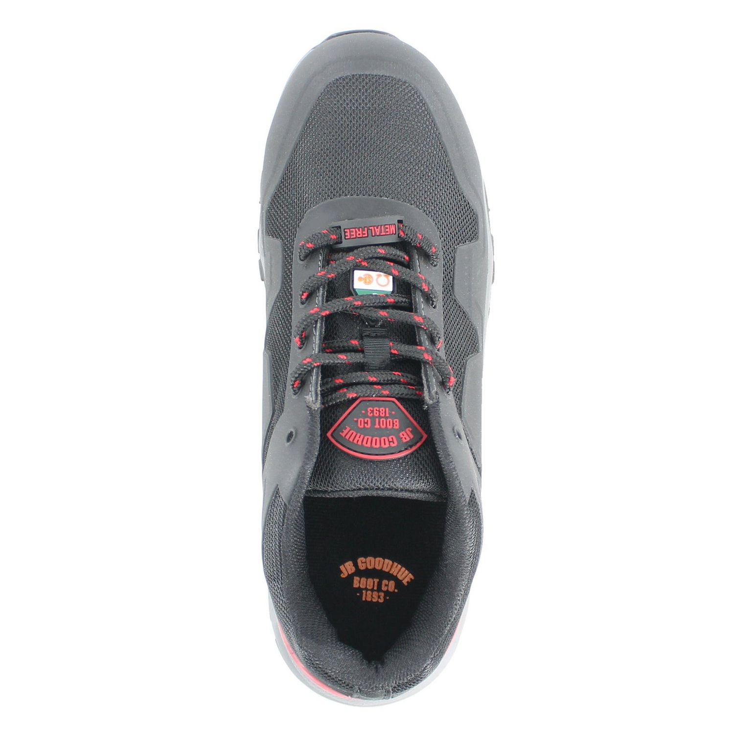 JB Goodhue Flair 16108 Men's Safety Work Shoes, Black/Red