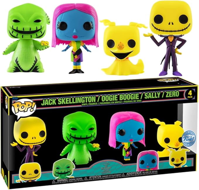 Funko Pop! Disney: The Nightmare Before Christmas Black Light- 4PK
