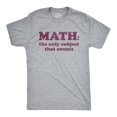 thumbnail image 1 of Mens Math The Only Subject That Counts T Shirt Funny School Teacher Pun Novelty Tee (Light Grey) - 3XL, 1 of 3