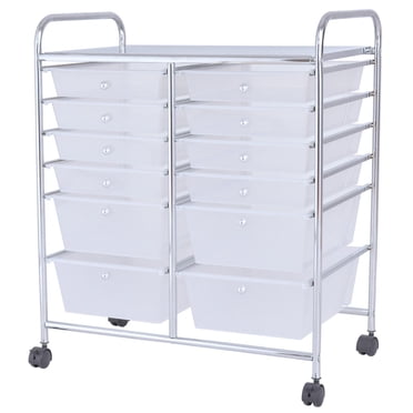 Gymax Office Rolling Cart 12 Storage Drawer Studio Organizer Bins Scrapbook Paper