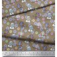 thumbnail image 3 of Soimoi Polyester Crepe Fabric Floral,Owl & Cow Cartoon Decor Fabric Printed Yard 42 Inch Wide, 3 of 3