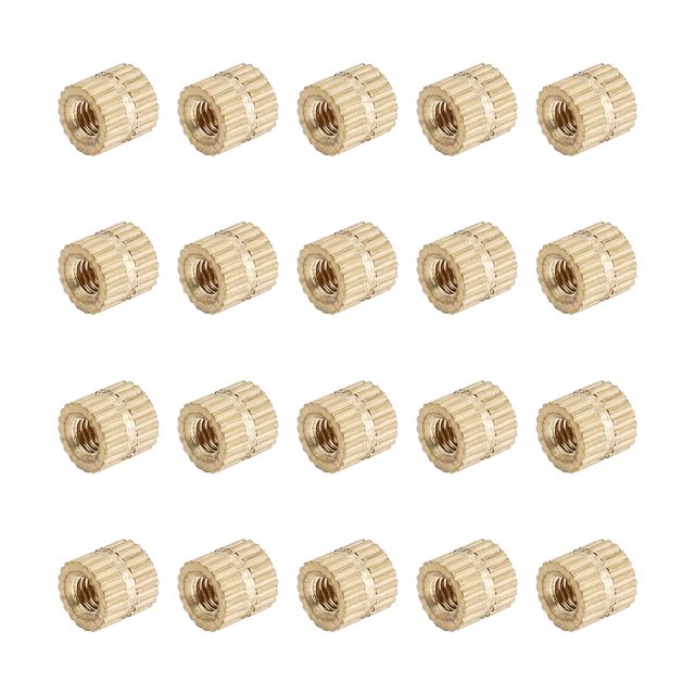 Wekity M3x5mm Female Thread Knurled Nuts,150PCS Hx5mm OD Brass Threaded Insert Embedment Nuts Hydraulic Welded Joint Injection Molding Assortment Kit for 3D Printing Injection Molding-0621