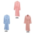 thumbnail image 4 of ziyahi Femmes Printemps Ouverture devant Style Décontracté Vêtements de Nuit Filles Simple Manches Longues Robe de Nuit Maison Tenue de Nuit Pyjama Vêtements Bleu P, 4 of 7
