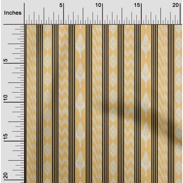 oneOone Polyester Tissu Lycra Rayures Imprimé Tissu Ikat par Yard 56 Pouces de Large