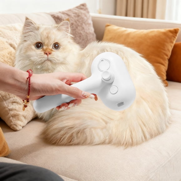 Pet Double Hole Humidifying Spray Comb for Cats | Non-Flying Pin Grooming Brush with Mist Spray | Rounded Teeth Massage | Loose Fur Remover | Ergonomic Handle | Pet Supplies for Hair Care &
