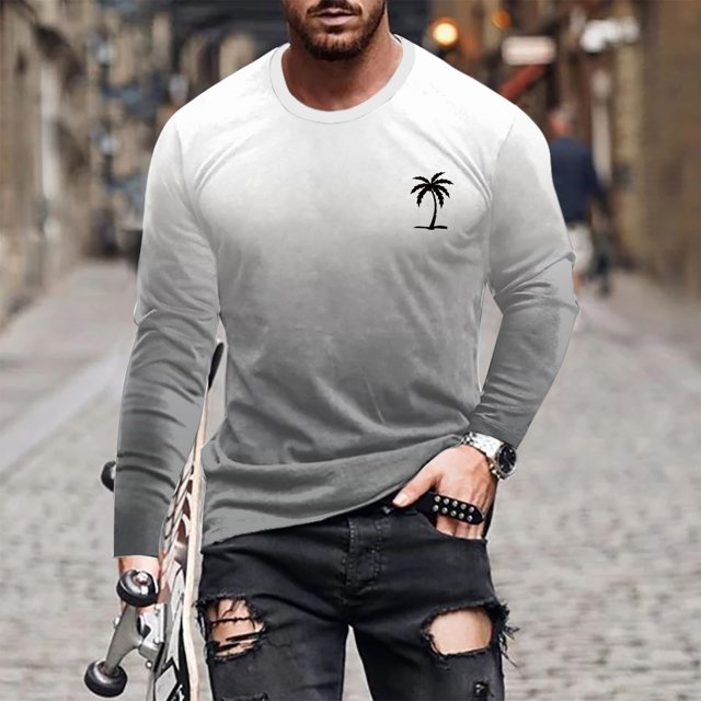 RXIRUCGD T-Shirt à Col Rond pour Hommes, Décontracté, Mode, Imprimé, Manches Courtes, Chandail, Gris, Taille : TG
