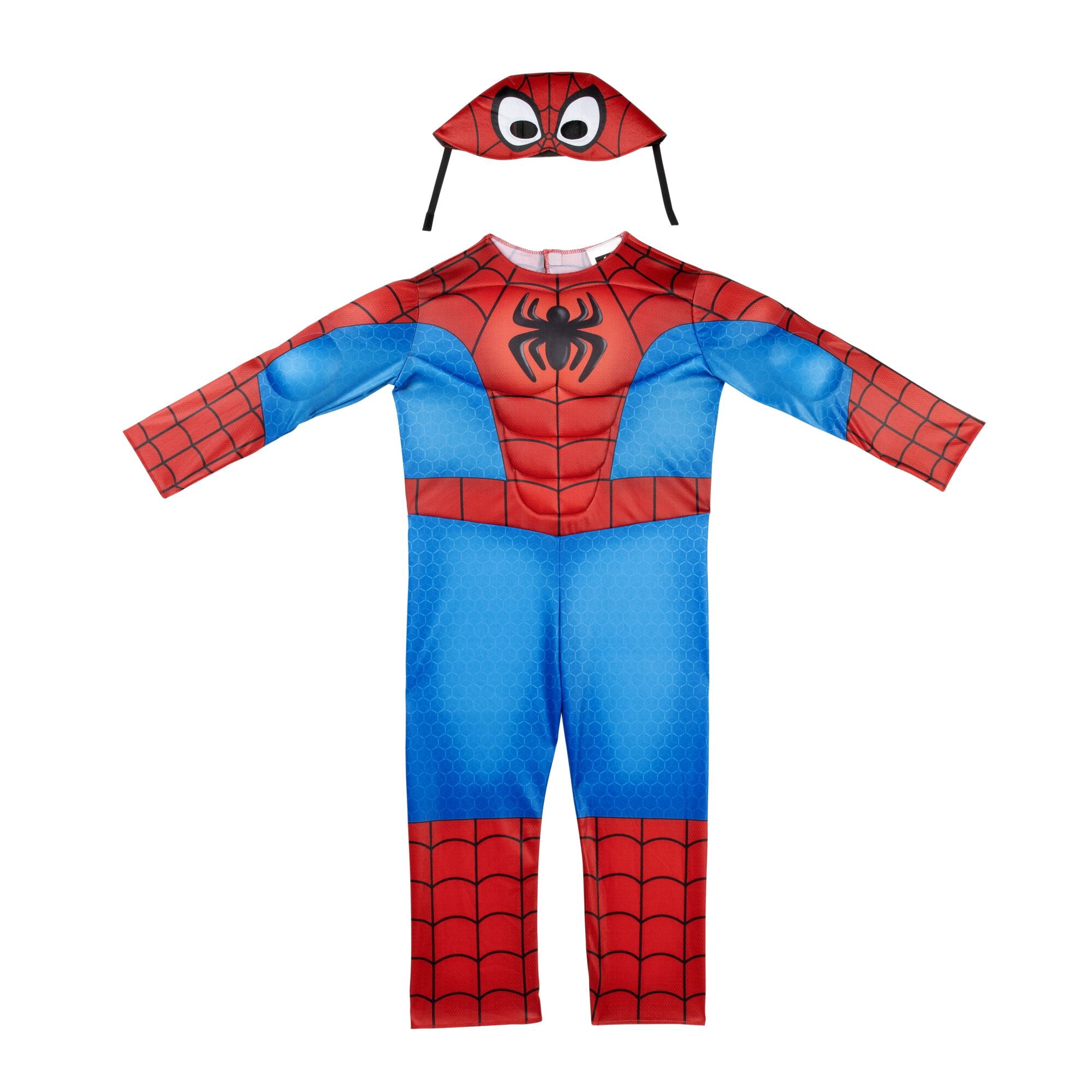 MARVEL Spidey Official Toddler Halloween Costume - Premium Quality Padded Jumpsuit and Fabric Mask