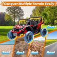 thumbnail image 4 of Joyracer Jouets à Chevaucher 24 Volts avec 2 Places, Voiture-Roue 4RM pour Enfants avec Télécommande, Rangement, Arc à Tirer, 3 Vitesses, Musique Bluetooth, Rouge, 4 of 12