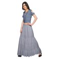 thumbnail image 2 of Moomaya Printed Two Piece Flared Skirt And Crop Top Rayon Ethnic Set For Girls, 2 of 6