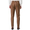 thumbnail image 3 of INSPIRE CHIC Men's Striped Slim Fit Contrast Color Drawstring Dress Pants 38 Brown, 3 of 7