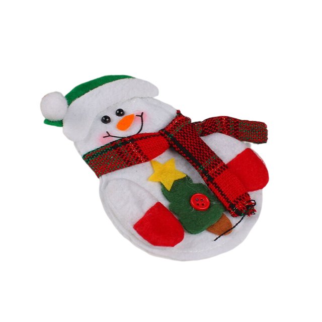 serony Cutlery Holder Fork Bag Holiday Supplies DIY Prop Multipurpose Tableware Decorations Red Santa Storage Container Christmas Decor Snowman