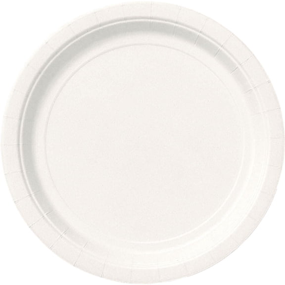 Assiettes à dessert rondes blanches 18 cm (7 po) Unique Industries, paquet de 24