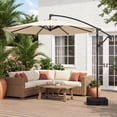 thumbnail image 4 of Costway Parasol Suspendu Déporté de 10 Pi avec Base pour Patio, Rotation à 360°, Beige, 4 of 10