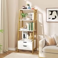 thumbnail image 4 of Gymax 4-tier Bookshelf w/ 2 Storage Drawers Sturdy Metal Frame Anti-toppling Devices White, 4 of 10