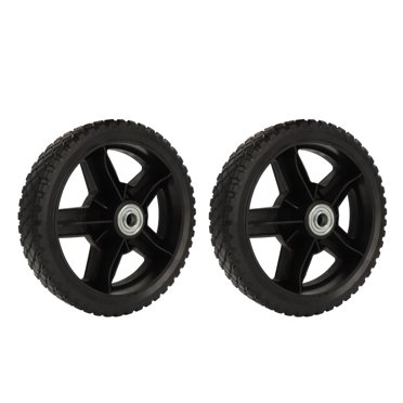 Push Mower Wheels, 8in Mower Wheels Smoothing  Excellent Traction Prevent Friction  Bearings 2pcs  for Perfect Fitting