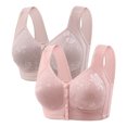 thumbnail image 1 of Diufon 2 Pack Wide Strap Bra for Women Everyday Front Closure Wireless Full Coverage Bras Soft Breathable Bra, 1 of 6