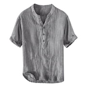 Ketyyh-chn99 T-Shirt de poche à manches courtes Linge d'été T-shirt à manches longues pour homme T-shirt casual taille pour L pour homme,Grey