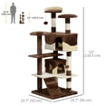 thumbnail image 3 of PawHut 53" Cat Tree Tower, Large Cat Condo Furniture - Brown, 3 of 9