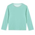 thumbnail image 5 of MeetoTime Girls Long Sleeve Tops Crewneck Solid Color Dressy Tunic Tops Children's Pullover Undershirt, 5 of 5
