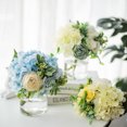 thumbnail image 2 of Unatoiry 2pcs/set Silk Hydrangea Fake Flowers Realistic Appearance Low Maintenance Easy To Clean Elegant rose white+black 1Set, 2 of 6
