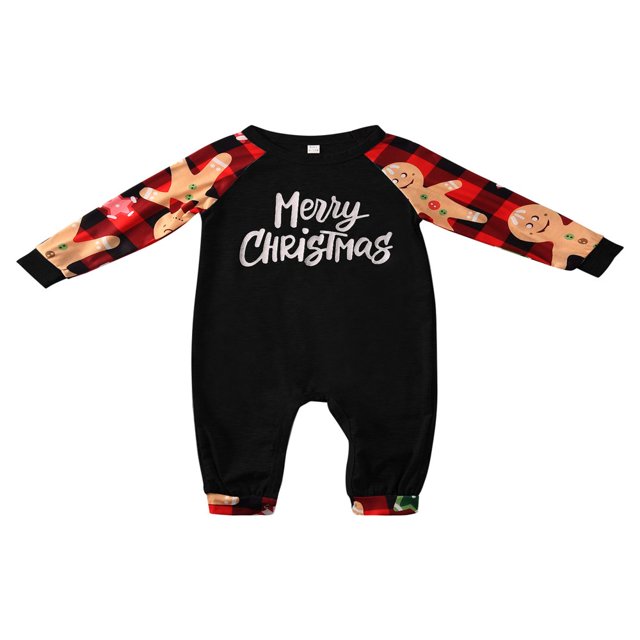 Matching Family Christmas Pajamas Set Family Christmas Pjs Matching Sets Gingerbread Man Printed Sleepwear Sets