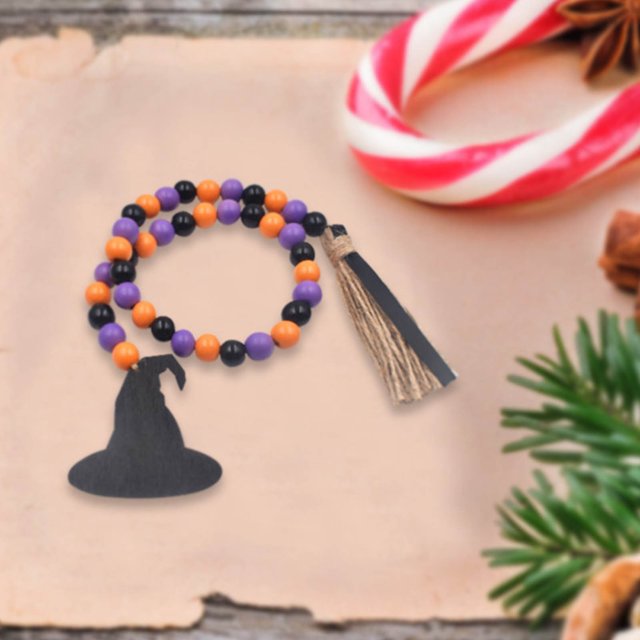 Halloween Decorations Halloween Beads String Wood Color Colorful Wood Beads Fringe String Fringe Home Decoration Pendant Deal of The Day Today Sales #60
