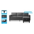thumbnail image 2 of BALUS Pieces Couch Set, L Shaped Sofa with Storage Ottoman, 4-Seats Sofa Couches, Living Room Set Furniture, Linen,  Dark Gray, 2 of 5