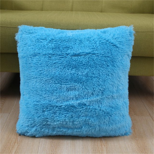 Short Plush Pillow Cover Sofa Cushion Solid Color Home Pillow Cover Bedside Backrest
