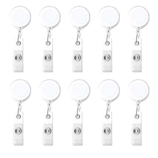 Leutsin Porte-Badge Rétractable 10 Pcs Porte-Badge Porte-Cartes d'Identité à Rouleau 10 Couleurs