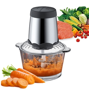 Aoresac Aoresac Dual Speed Food Processor 300W Electric Meat Grinder 4 Bi-Level Blades Vegetable Chopper Detachable Dishwasher Safe Food Chopper with 2L/8 Cup Glass Container for Kitchen Home Use