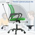 thumbnail image 3 of Dkelincs Mesh Office Chair - Computer Desk Chair with 360° Casters and Armrest, Green, 3 of 7