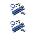 thumbnail image 2 of Transemion 2021 PCI-E Riser 6-pin with LED Lights Crypto Mining Card 1x TO 16x PCI-E RISER Blue 1M 2Set, 2 of 6