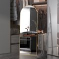 thumbnail image 2 of CISTEROMAN Arched Full Length Mirror 64" x 21", Floor Mirror, Unique Vertical  Standing Mirror, Gold Metal Frame, 2 of 7