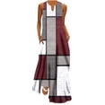 thumbnail image 2 of EGNMCR Robes de Fête pour Femmes Femmes Décontractées Amples Imprimées Robe Débardeur Plage Col en V avec Poche Robe d'Été Sans Manches Robes, 2 of 5