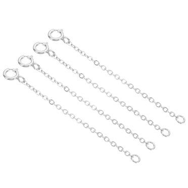Unique Bargains Rallonge de Collier en Argent P925 de 2 Pouces, Lot de 4 Rallonges de Chaîne Plaquées Or, Platine