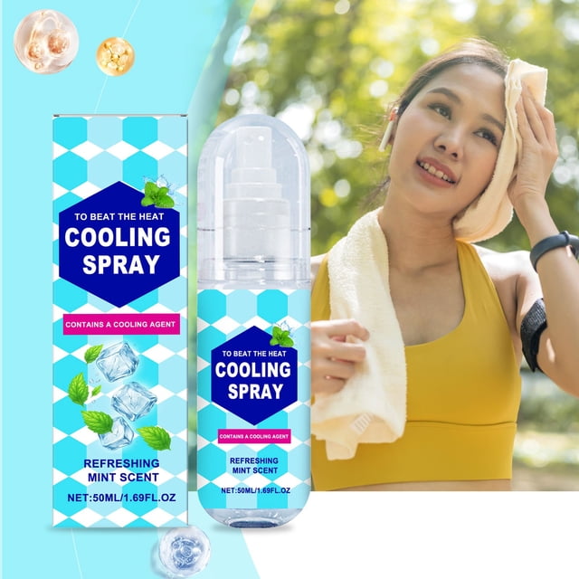 Fankiway Cool Spray Cool Down Heatstroke Prevention - Lasting Cool Mist - for Clothes Body - Portable Cool 50ml