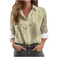 thumbnail image 2 of Wensltd Chemises Boutonnées pour Femmes Chic à Imprimé Floral Blouse à Manches Longues, 2 of 6