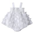 thumbnail image 1 of MIASHUI Girls Sleeveless Solid Color Butterfly Mesh Tutu Ruffles Dress Romper Clothes,White,0-3 Months, 1 of 9