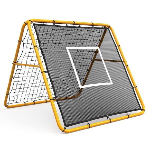 PioneerWorks 120cm (4ft) Soccer Rebounder and Pitchback Net, Adjustable Multi-Sport Training Equipment for Baseball and Softball, Portable Heavy Duty Practice Net