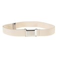 thumbnail image 2 of Kids Elastic Adjustable Strech Belt With Silver Square Buckle - Off White, 2 of 4
