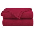 thumbnail image 1 of Unique Bargains Couverture Jetée Tricotée Douce 100 % Coton Unie pour Canapé Sofa Chambre, 1 of 10