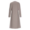 thumbnail image 3 of Gspmoly Robes d'Été pour Femmes 2025, Mode Femmes Robe Chemise à Col Rond Uni à Manches Longues Taille Haute Robes de Mariage pour Femmes Économies d'Été, 3 of 4