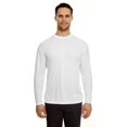 thumbnail image 1 of UltraClub mens Cool & Dry Sport Long-Sleeve Performance Interlock Tee(8422)-WHITE-XL, 1 of 3