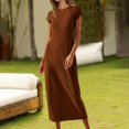 thumbnail image 2 of Robe T-Shirt à Manches Courtes d'Été 2025 pour Femme, Décontractée, Col Rond, Plage, Longue, Maxi, 2 of 6
