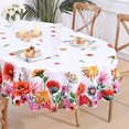 thumbnail image 1 of Colorful Floral Oval Tablecloth 60"x84" Spring Summer Waterproof Table Cover, Perfect for Dining, Kitchen Parties, Picnic, Camping, 1 of 6