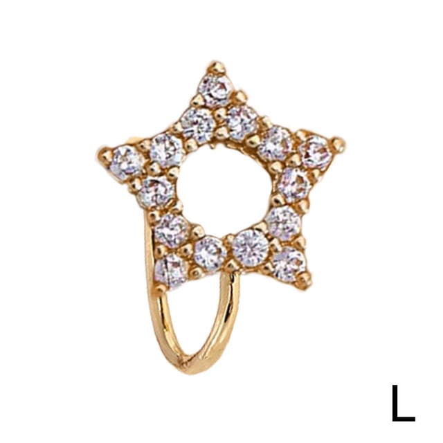 Jewelry Non-Piercing U-Shaped Nose Clip Micro-Inlaid Zircon Heart Fishtail Crown Nose Stud