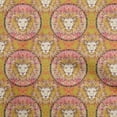 thumbnail image 1 of oneOone Georgette Viscose Dark Mustard Fabric Lion Face Craft Projects Decor Fabric Printed by The Yard 42 Inch Wide, 1 of 4
