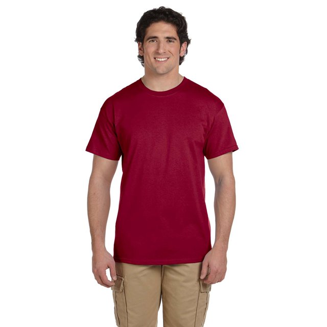 Jerzees Adult HiDENSI-T Short Sleeve Crew T-Shirt, 2X, Cardinal