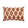 thumbnail image 1 of The HomeCentric Designer Red 12"x24" (30x60 cm) Lumbar Pillow Cover, Linen Beaded Oblong Pillow, Geometric Pattern Modern Style - Lozenge Red, 1 of 3